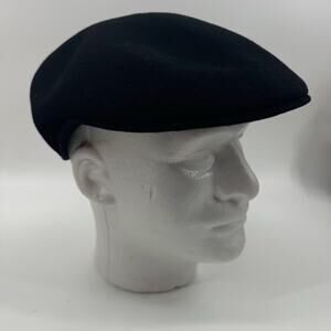 Scala Black Wool Ivy Cap Men’s Cabbie Newsboy Driving Flat Cap Hat